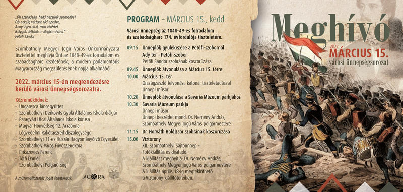 AZ 1848-49-ES FORRADALOM ÉS SZABADSÁGHARC ÜNNEPE